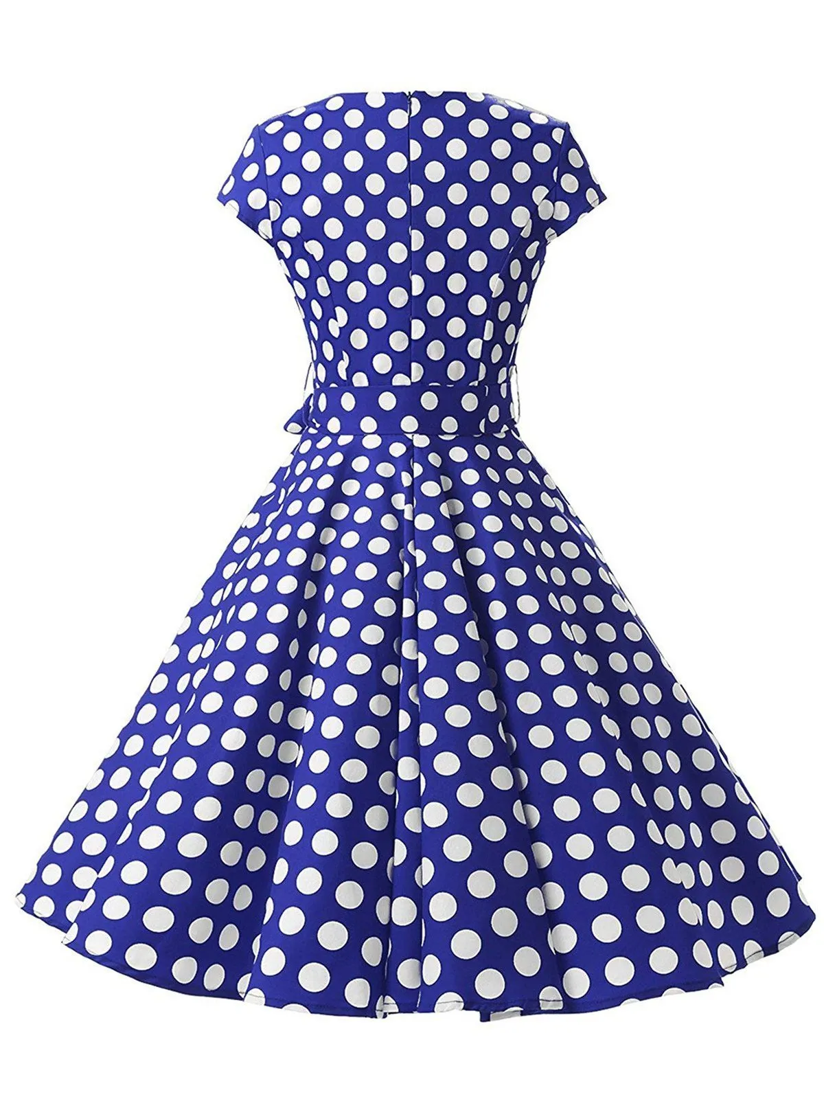 1950s Polka Dot Belted Swing Dress