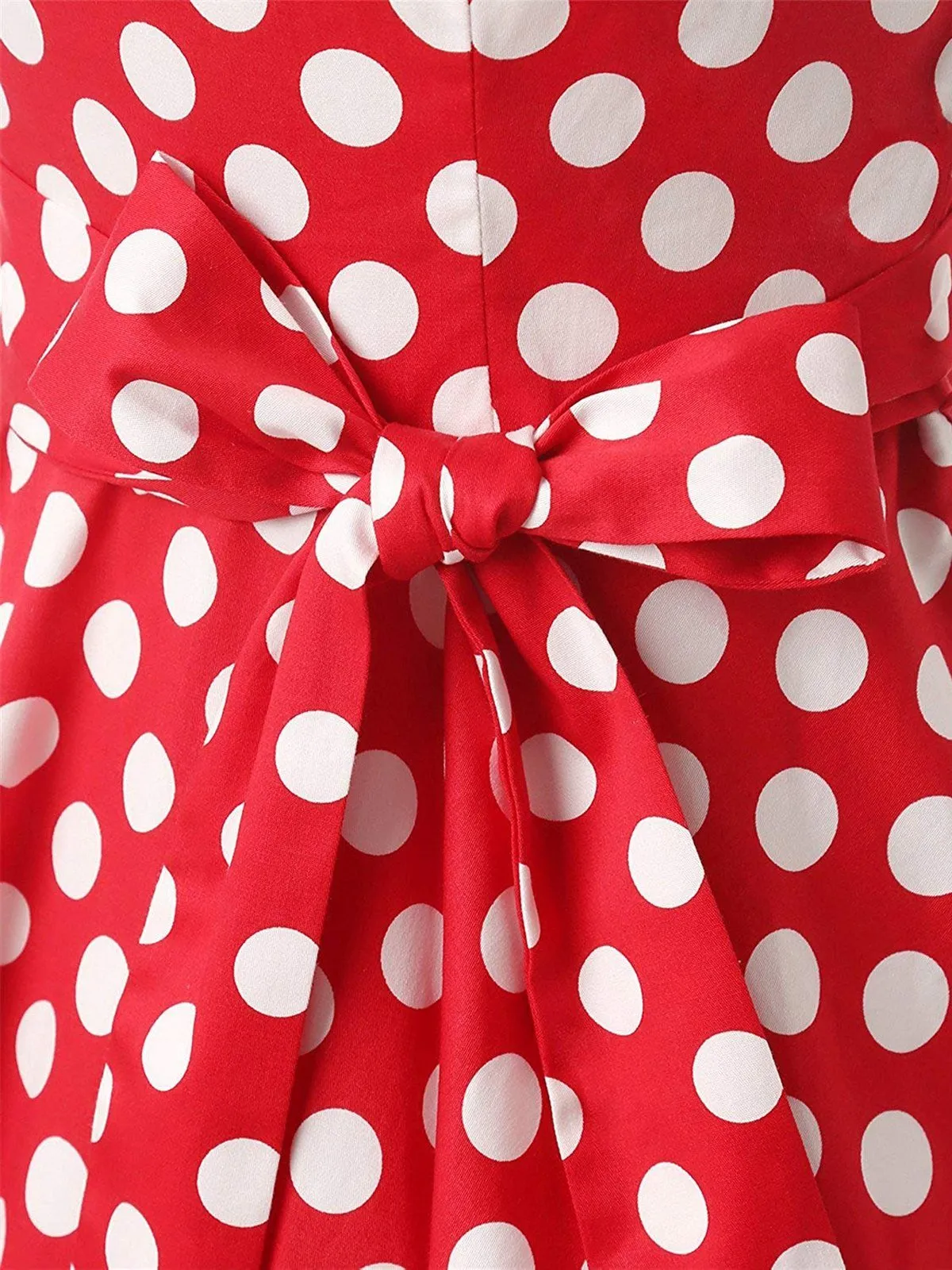 1950s Polka Dot Belted Swing Dress