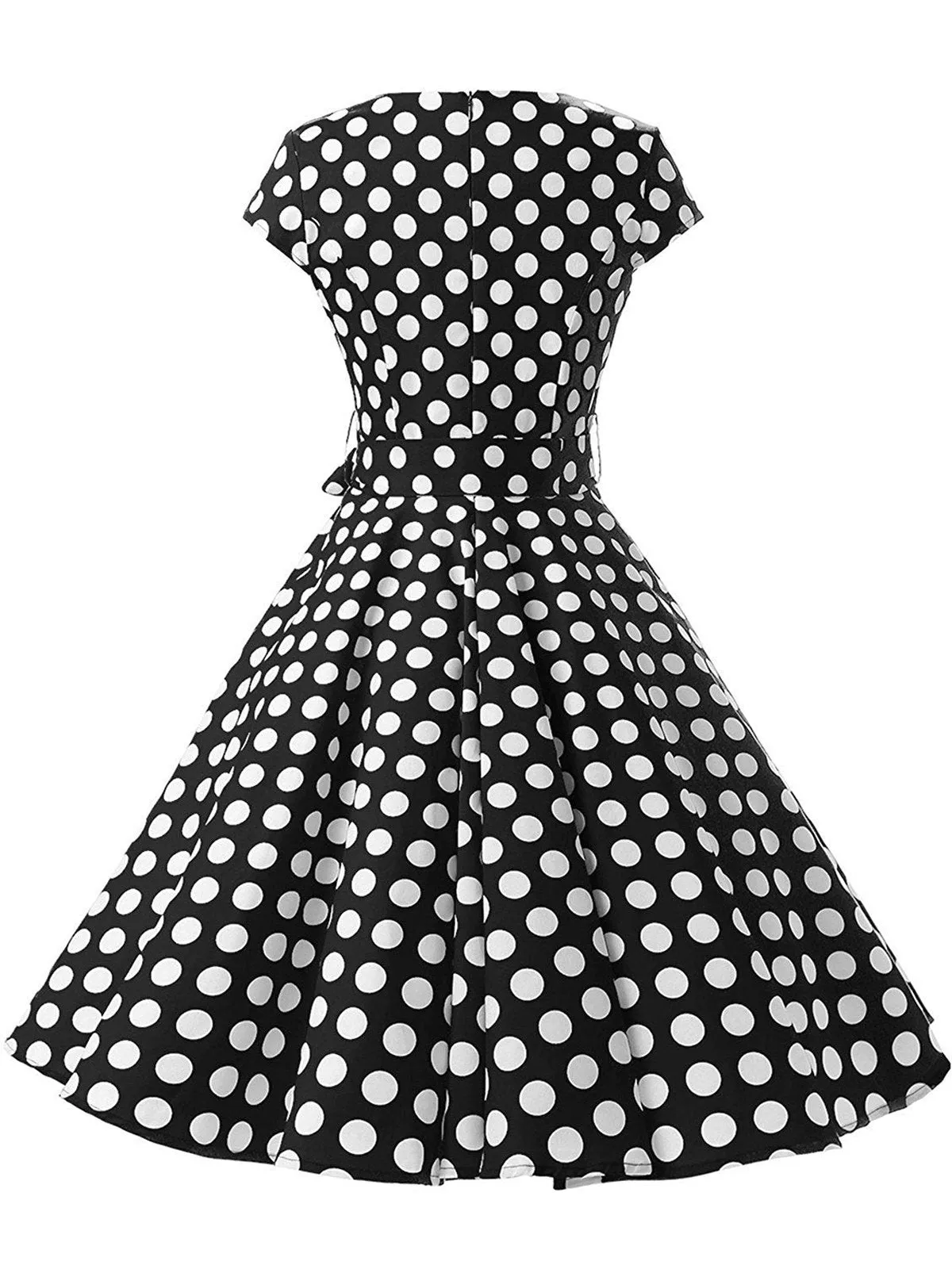 1950s Polka Dot Belted Swing Dress