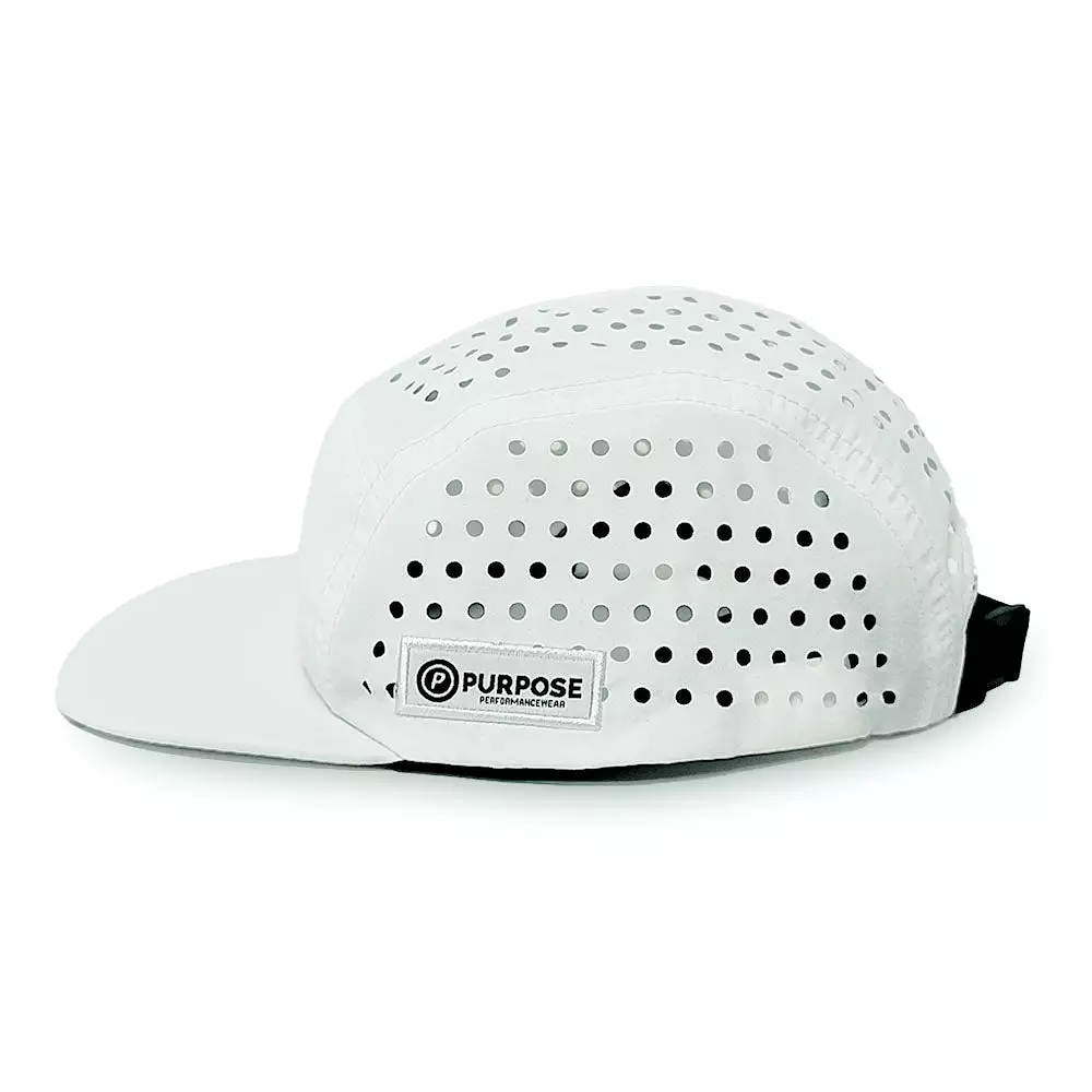 5-Panel Camper Cycling and Running Cap White/Black