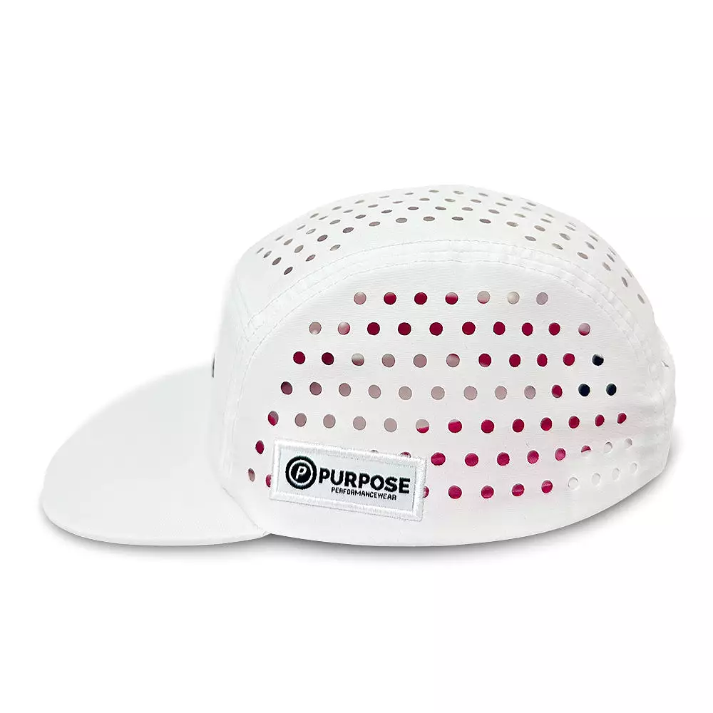 5-Panel Camper Cycling and Running Cap White/Pink