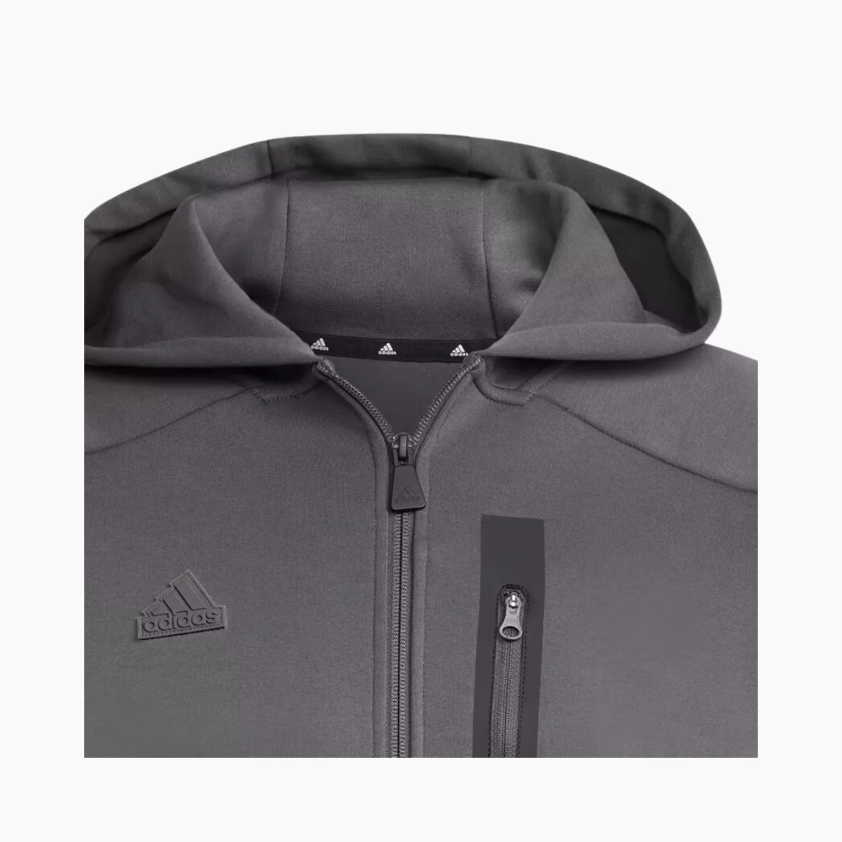 Adidas Designed Men's Full Zip Hoodie -Grey Six