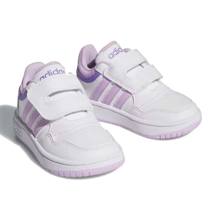 adidas Hoops 3.0 CF Infants Shoes – Cloud White / Bliss Lilac / Violet Fusion