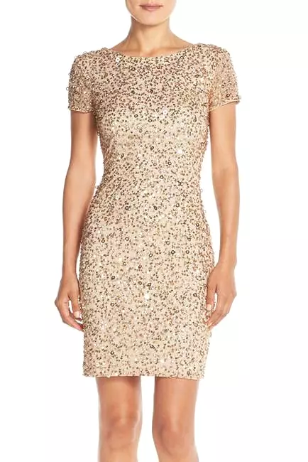 Adrianna Papell - Sequined Mesh Dress 41900220