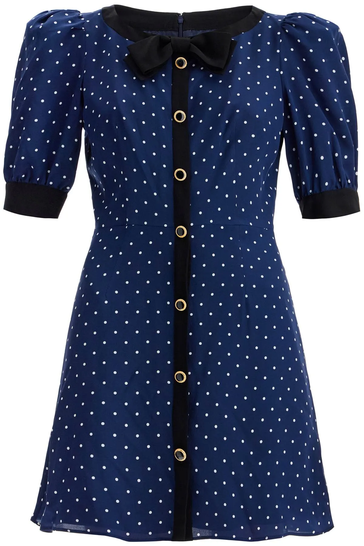 Alessandra Rich silk Polka Dot Mini Dress   Blue