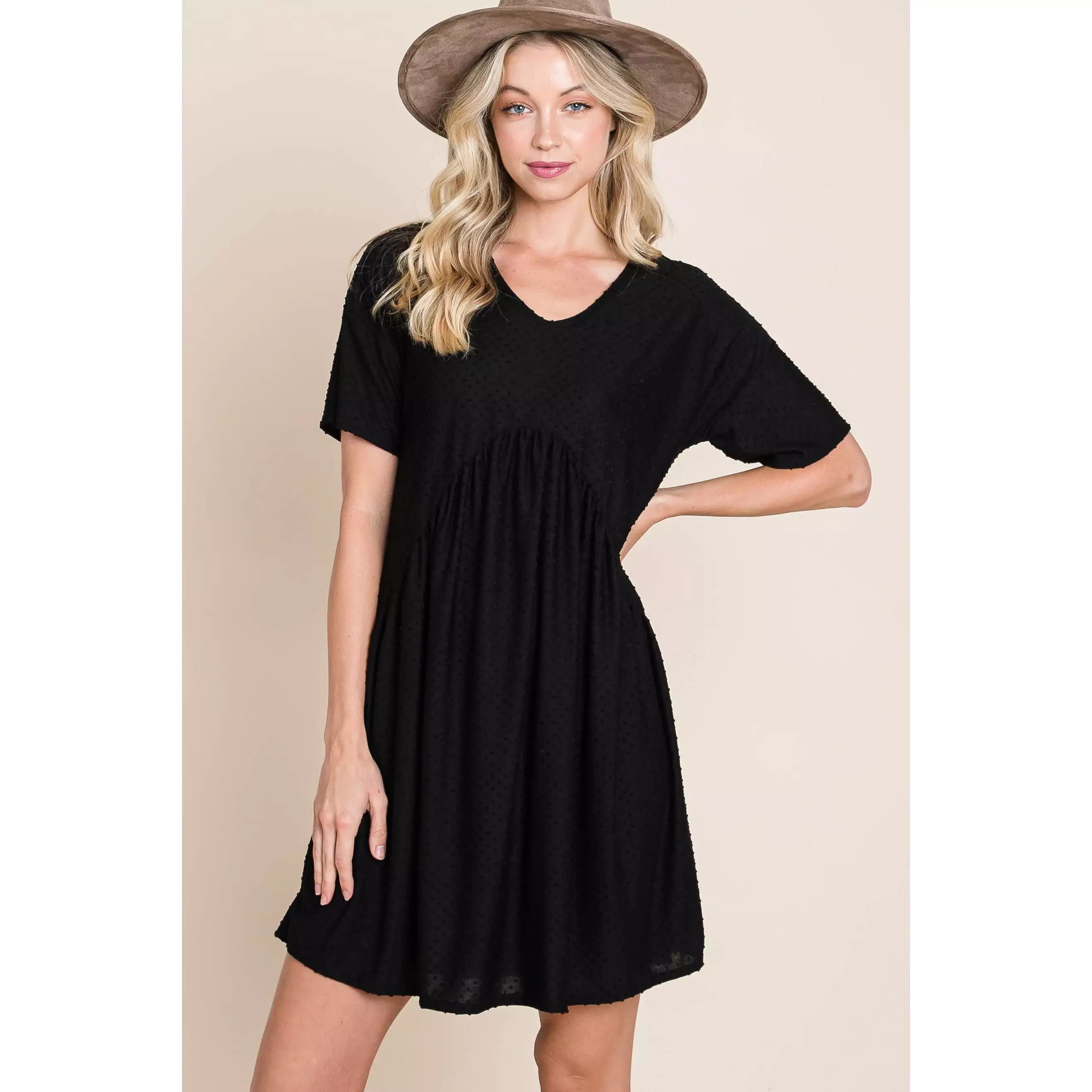 Annie Swiss Dot Dress in Black (S-XL)