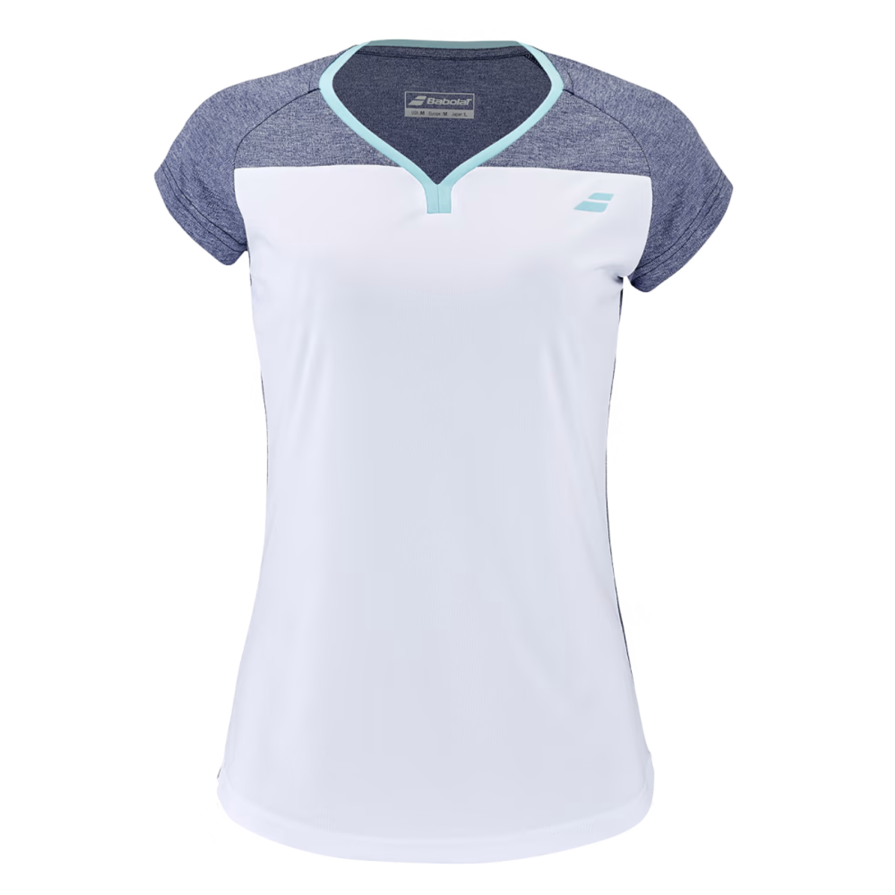 Babolat Play Cap Sleeve Women Top 1079 - White/Blue Heather