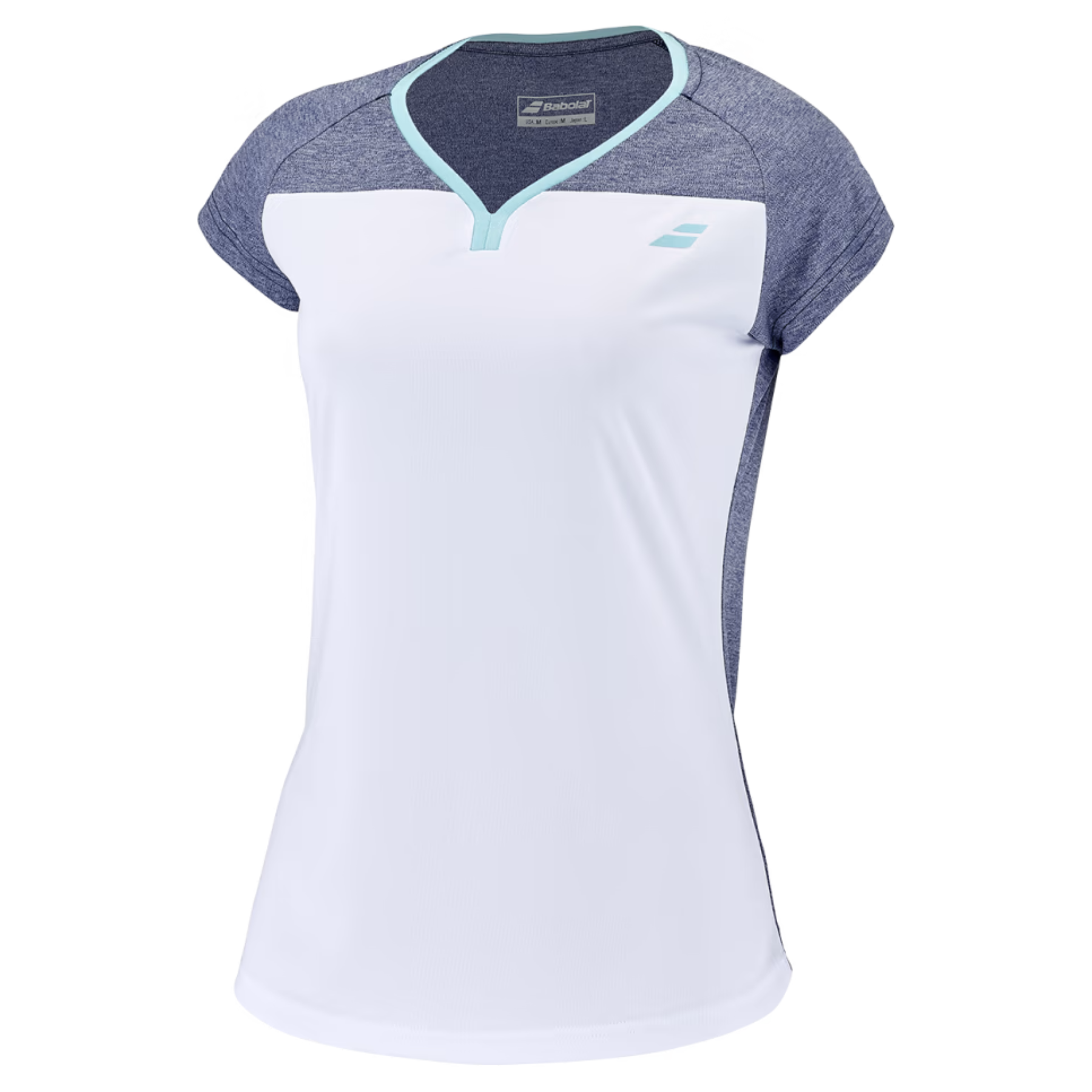 Babolat Play Cap Sleeve Women Top 1079 - White/Blue Heather