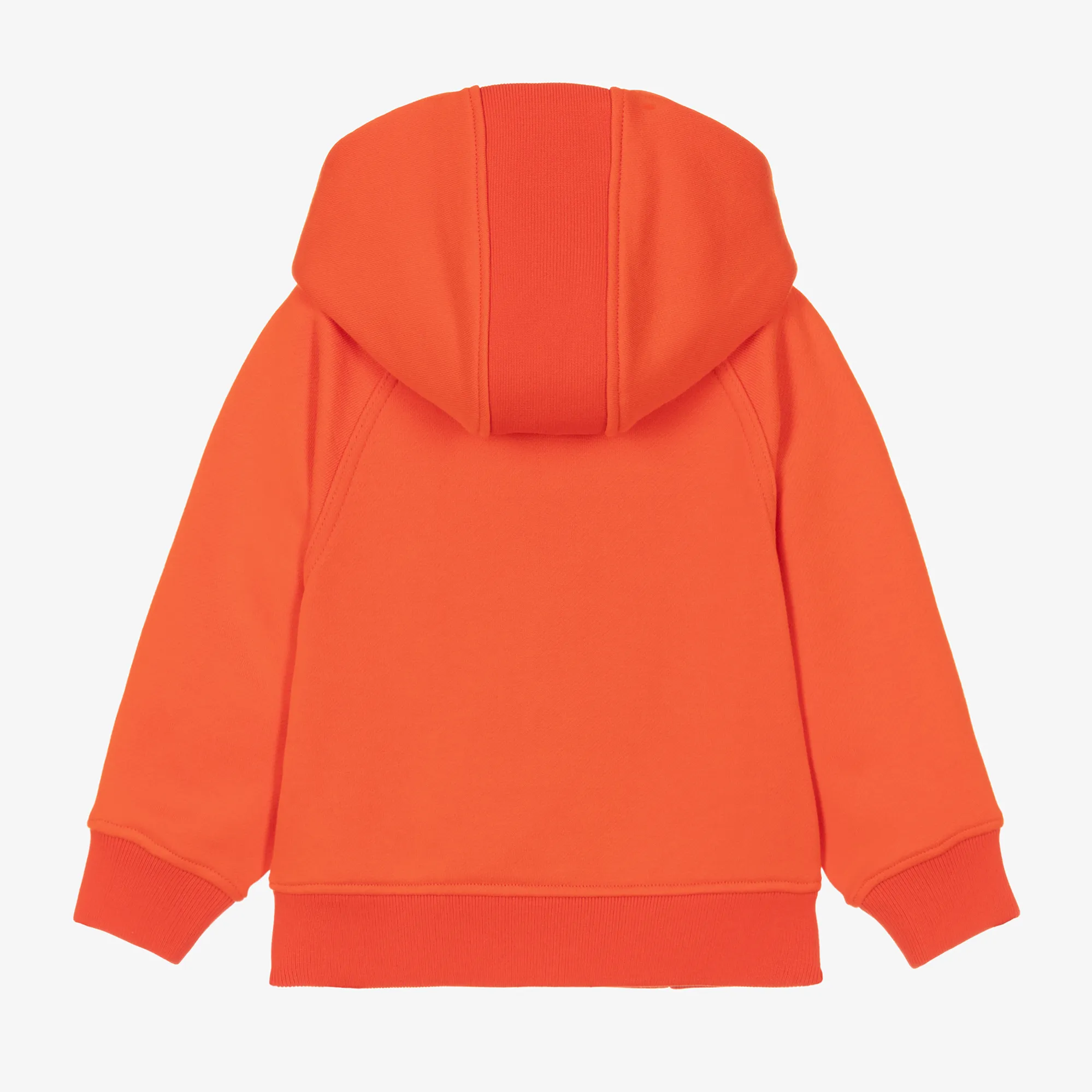 Baby Boys Orange Cotton Zip-Up Hoodie