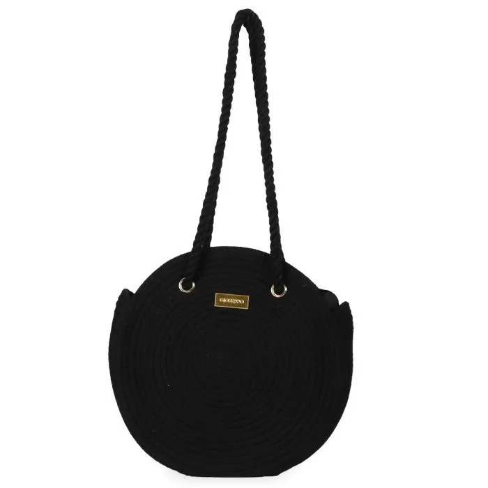 BLACK ROUND HAND BAG FOR WOMAN YOAKUM