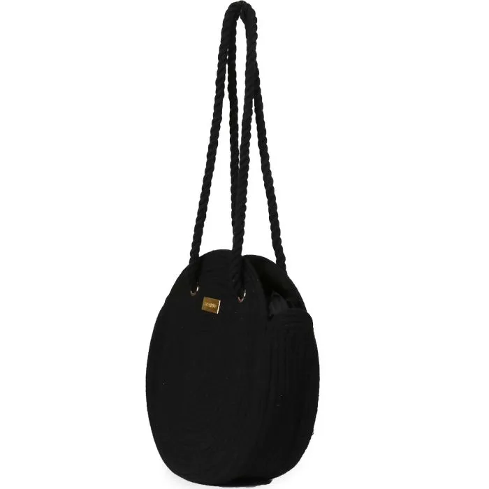 BLACK ROUND HAND BAG FOR WOMAN YOAKUM