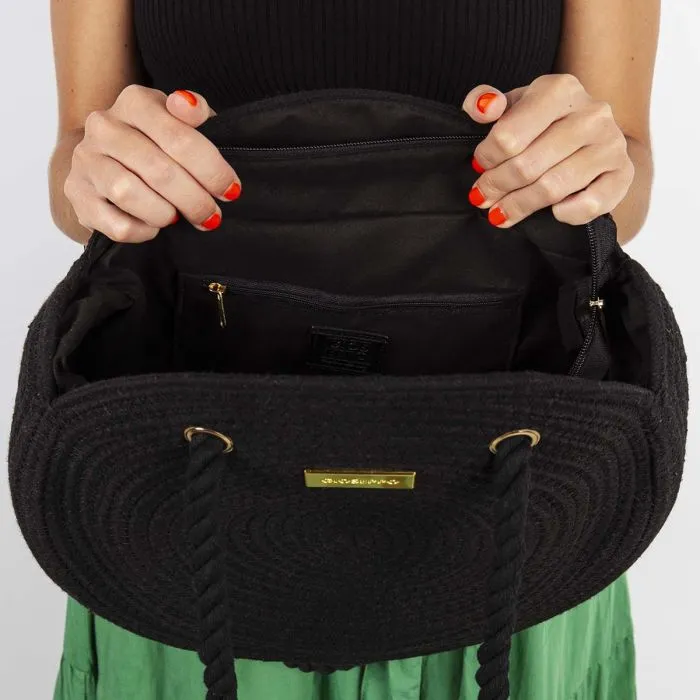 BLACK ROUND HAND BAG FOR WOMAN YOAKUM