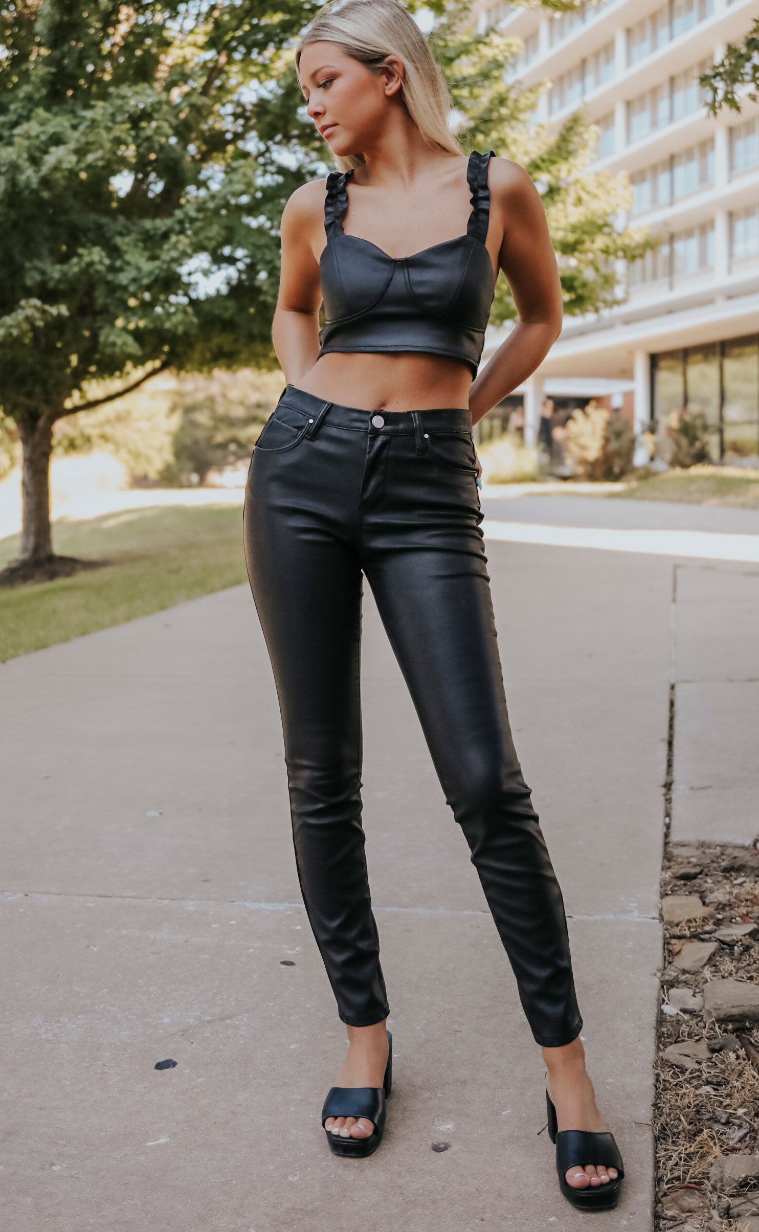 blank nyc: boom bap vegan leather pants