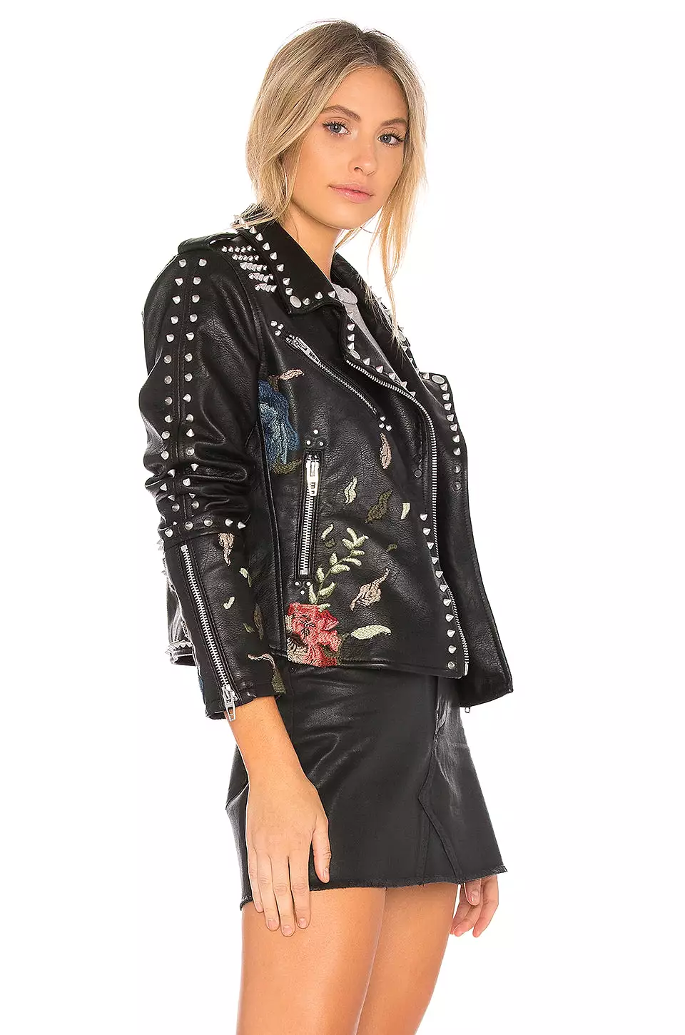 Blank NYC Budding Romance Studded Vegan Leather Jacket