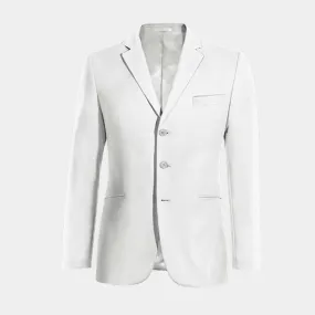  Blazer blanco nieve de lino esencial de 3 botones