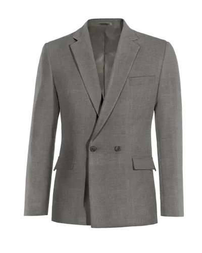  Blazer cruzada gris de Lana Merino super 100s