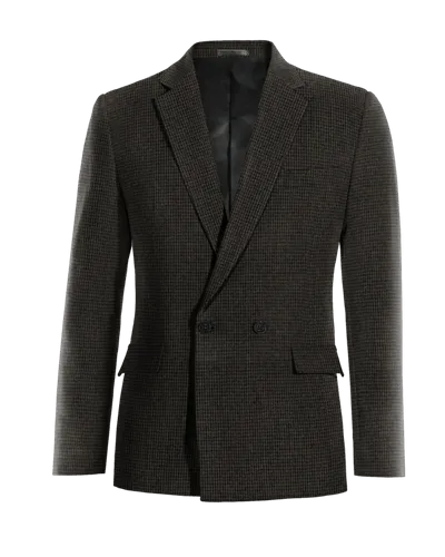  Blazer cruzada gris de tweed pata de gallo