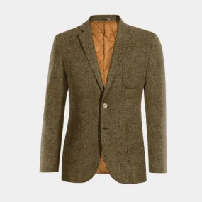  Blazer marrón de donegal tweed slim fit