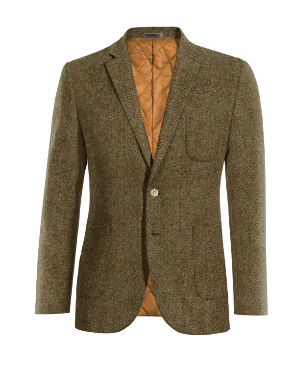  Blazer marrón de donegal tweed slim fit