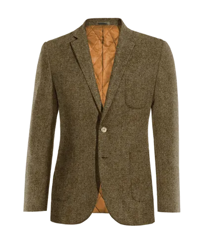  Blazer marrón de donegal tweed slim fit