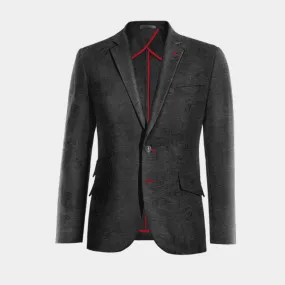  Blazer sin forro negro Ónix de terciopelo paisley