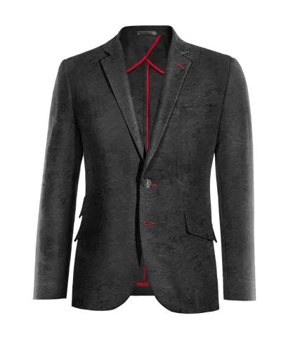  Blazer sin forro negro Ónix de terciopelo paisley