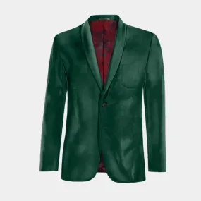  Blazer verde azulado de terciopelo solapa redonda edición limitada