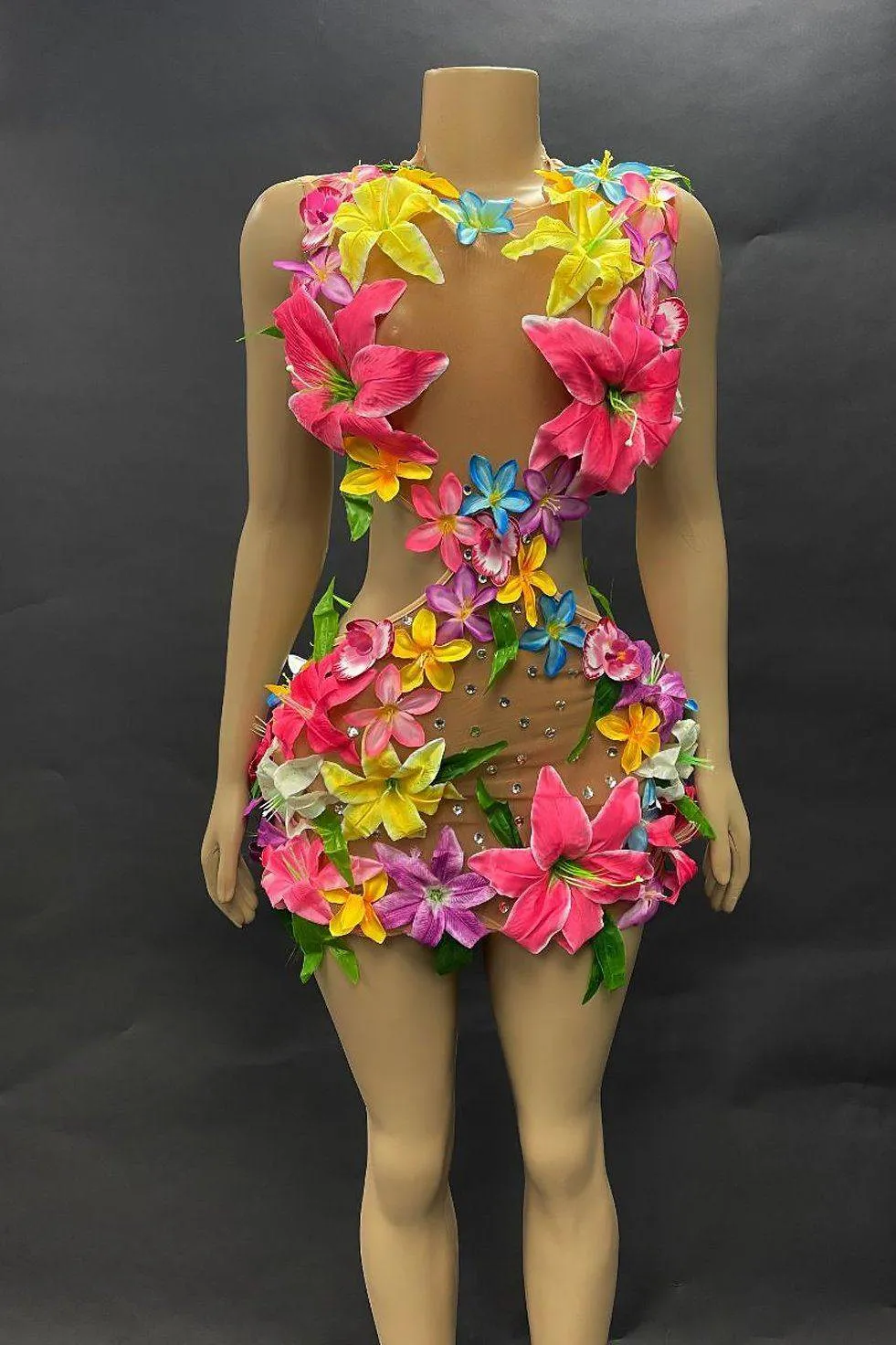 Blossom Flower Mesh Dress