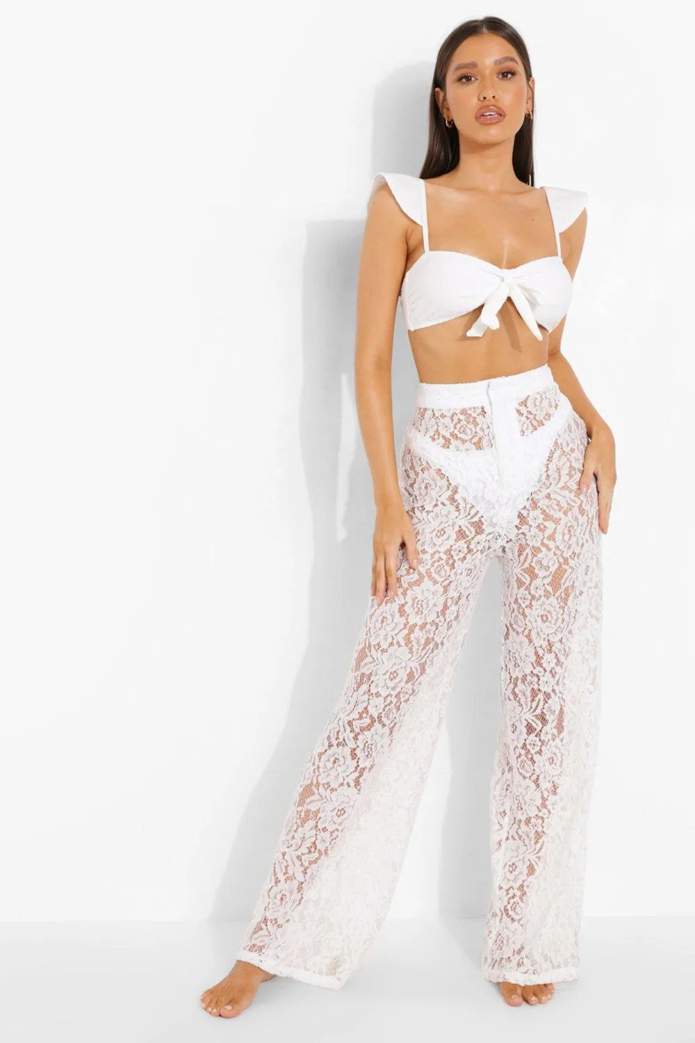 Bride Wide Leg Lace Resort Pants