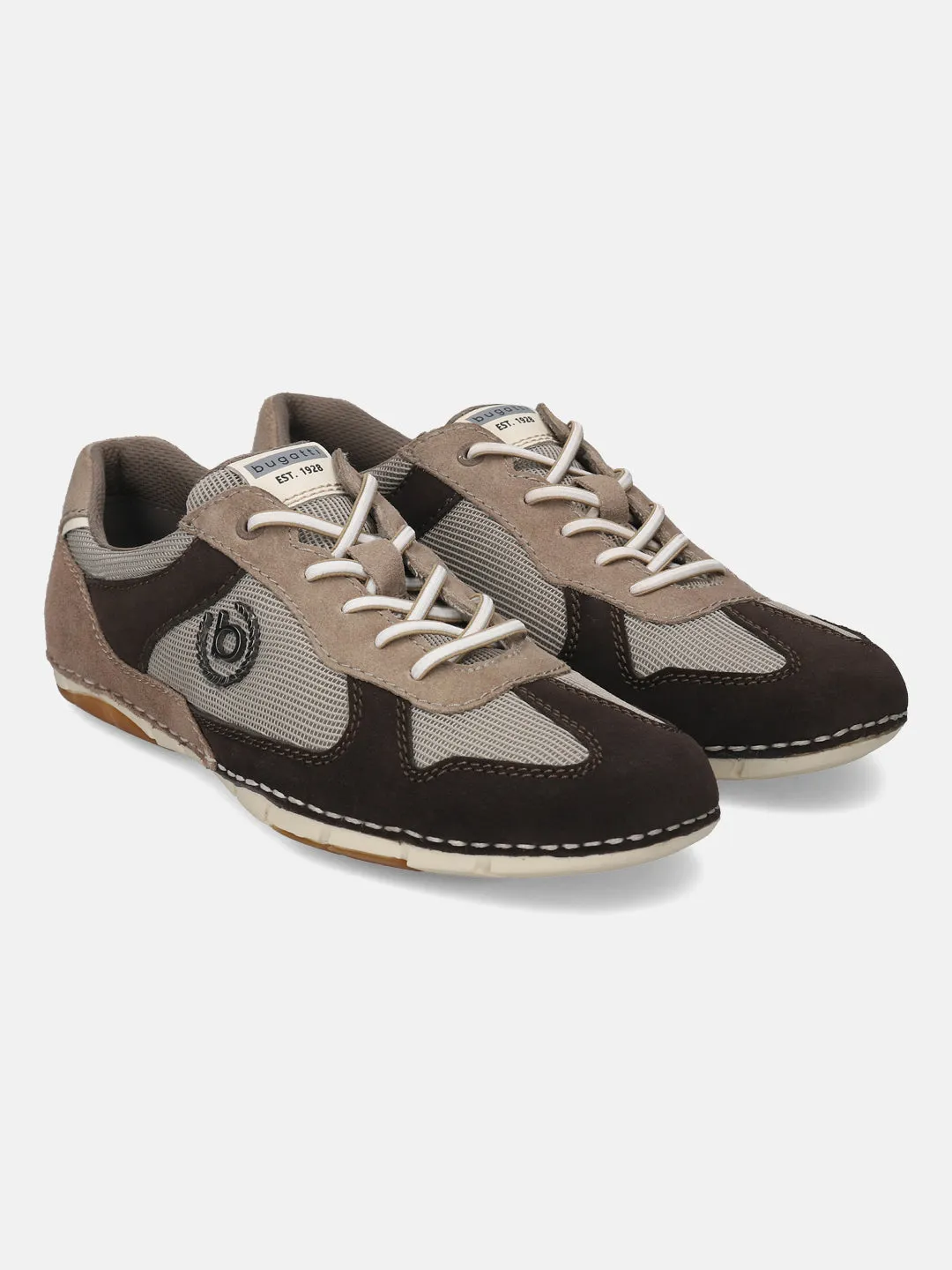 bugatti Dark Brown & Taupe Suede Sneakers