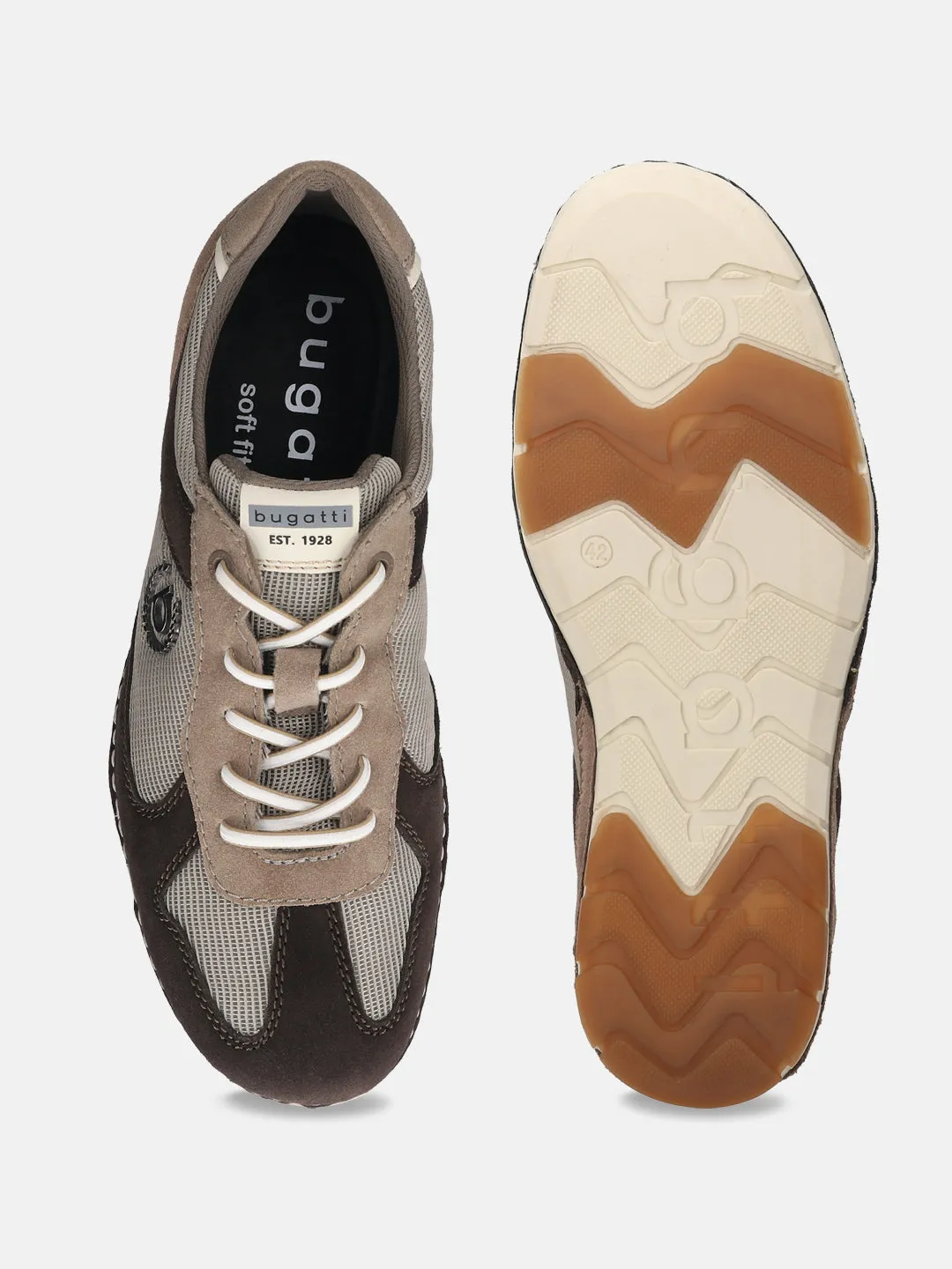 bugatti Dark Brown & Taupe Suede Sneakers