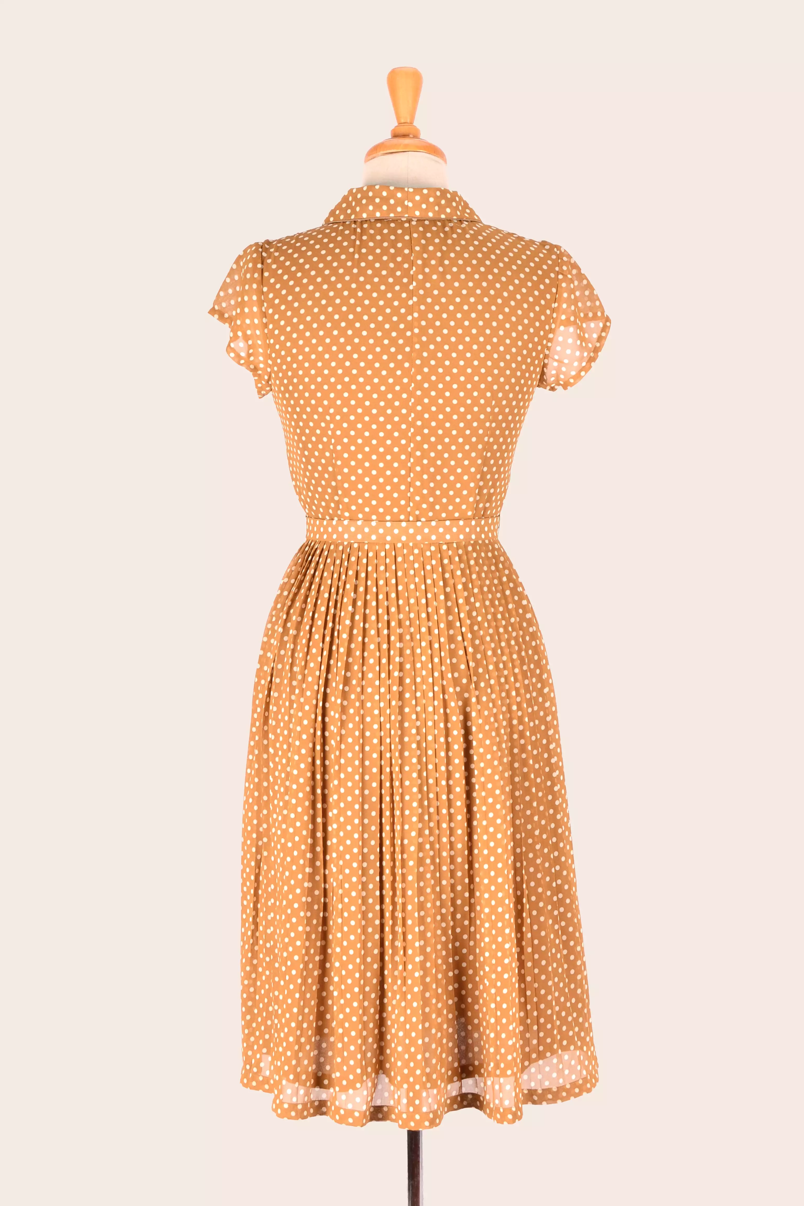 Camille Bronze & Cream Polka Dot Dress