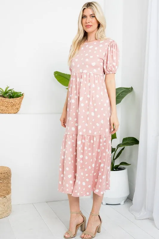 Christina Mod Dot Dress- Rose