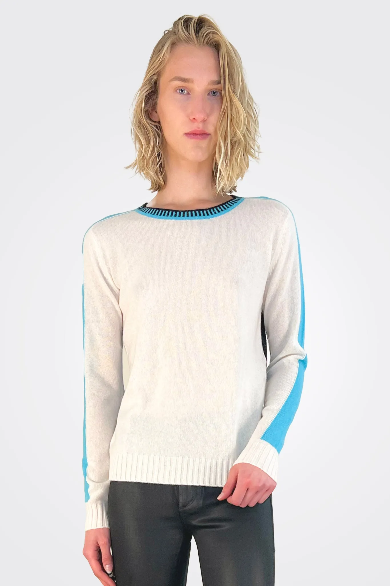 Crew Neck Sweater - Turquoise