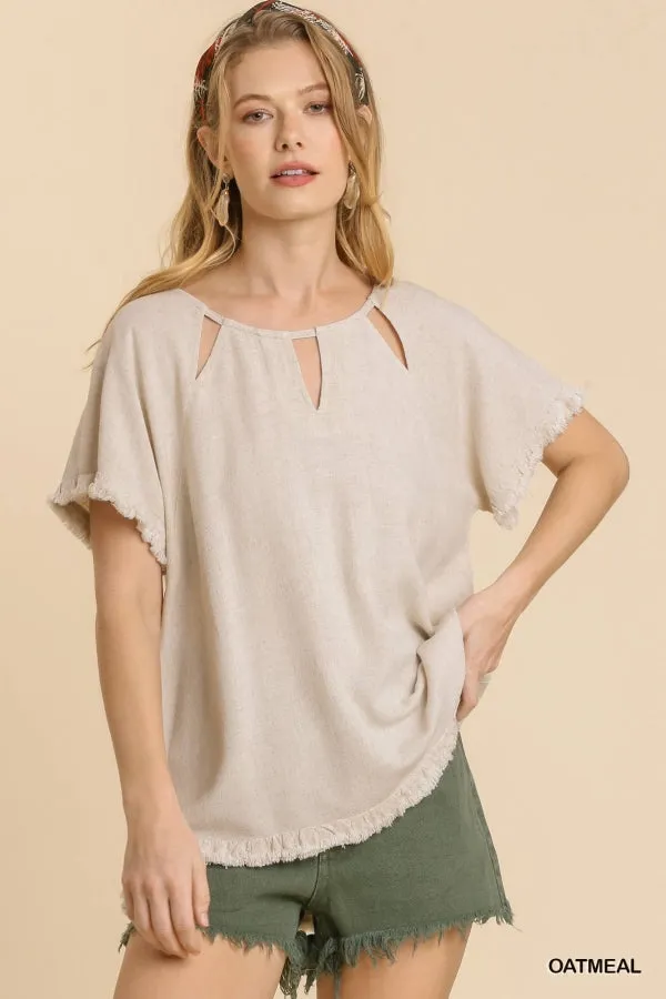 Cutout Neckline Top