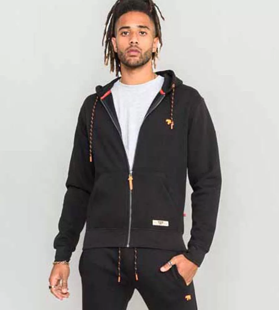 D555 Mens Full Zip Hoodie With Chest Embroidery (MARBLE)