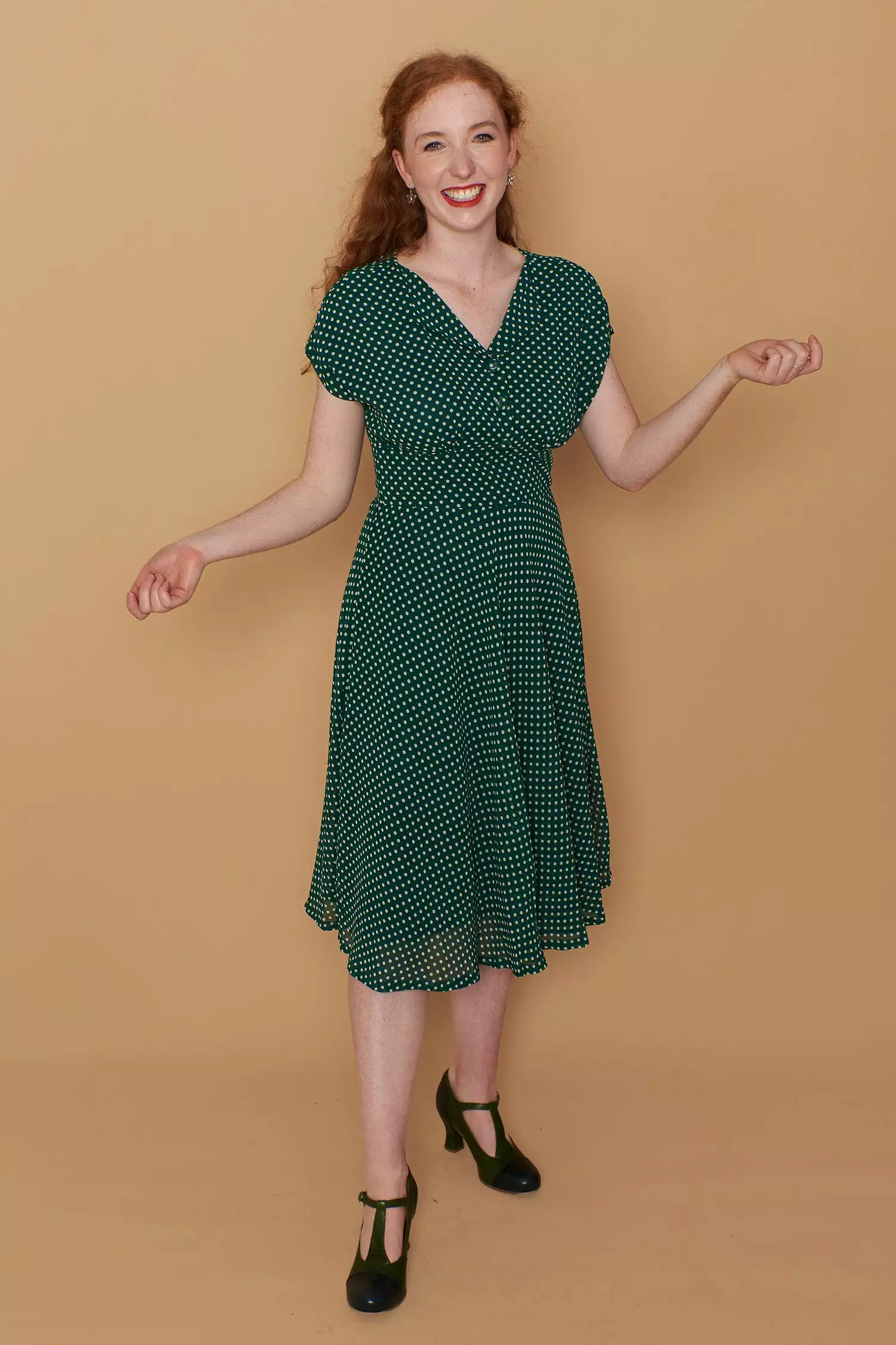 Dakota Green Polka Dot Dress