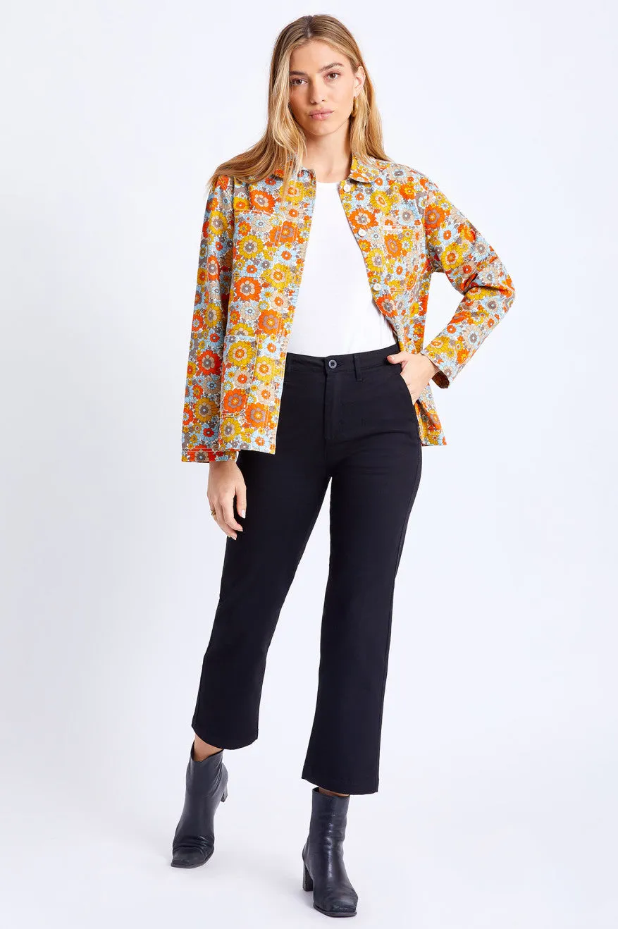 Detroit Round Collar Chore Coat - Mod Floral