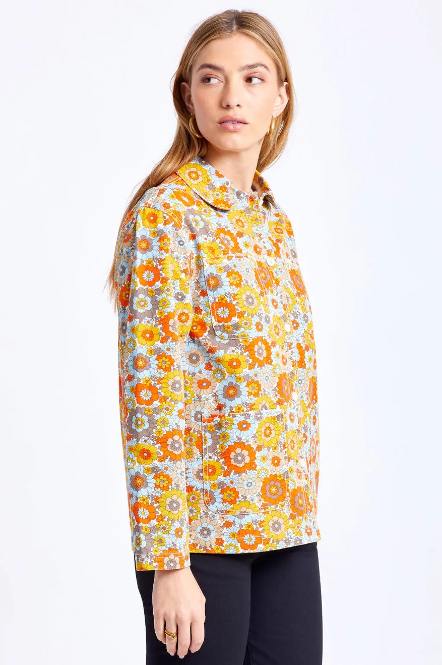 Detroit Round Collar Chore Coat - Mod Floral