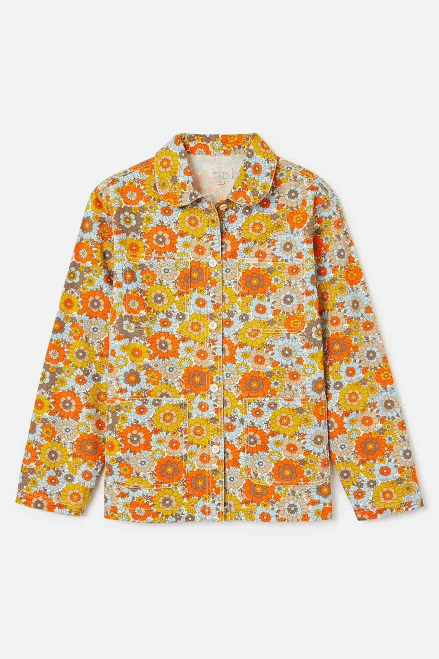 Detroit Round Collar Chore Coat - Mod Floral