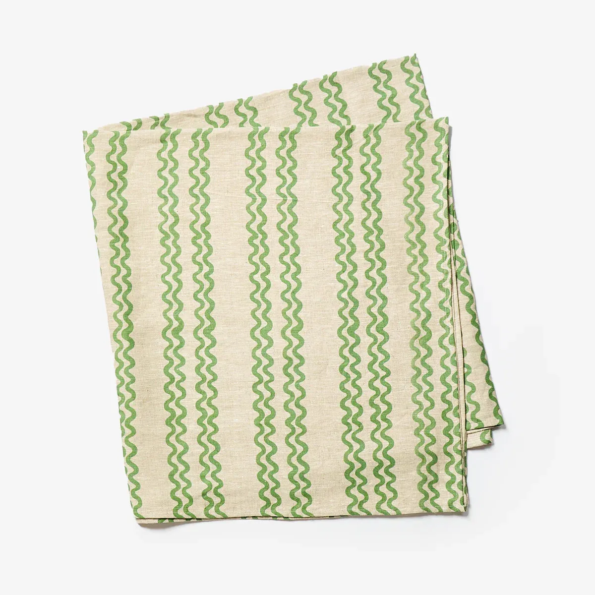 Double Waves Green Tablecloth | Medium