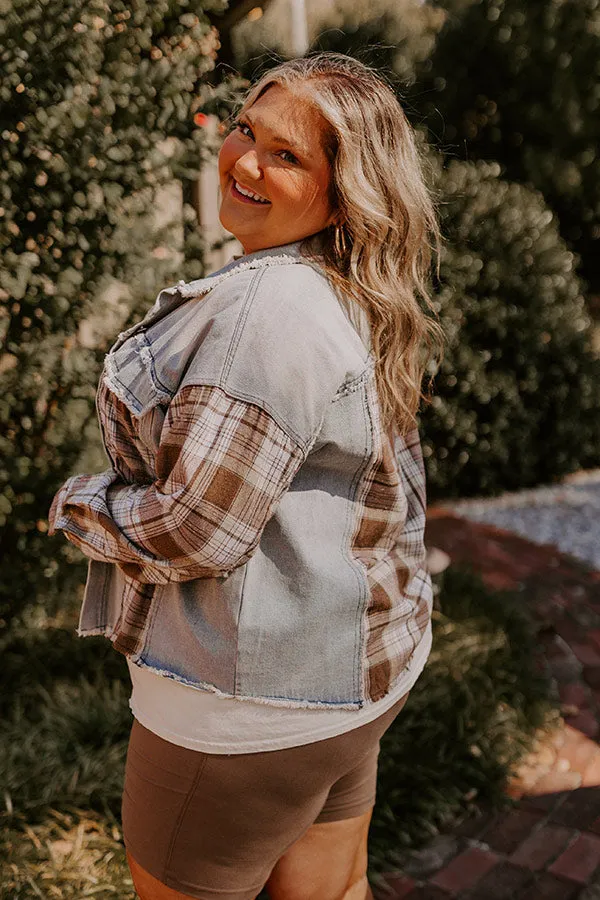 Fall Latte Denim Jacket Curves