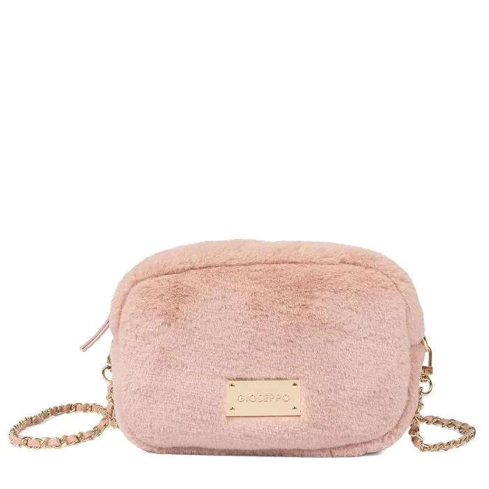 Fiss furry pink bag with chain strap