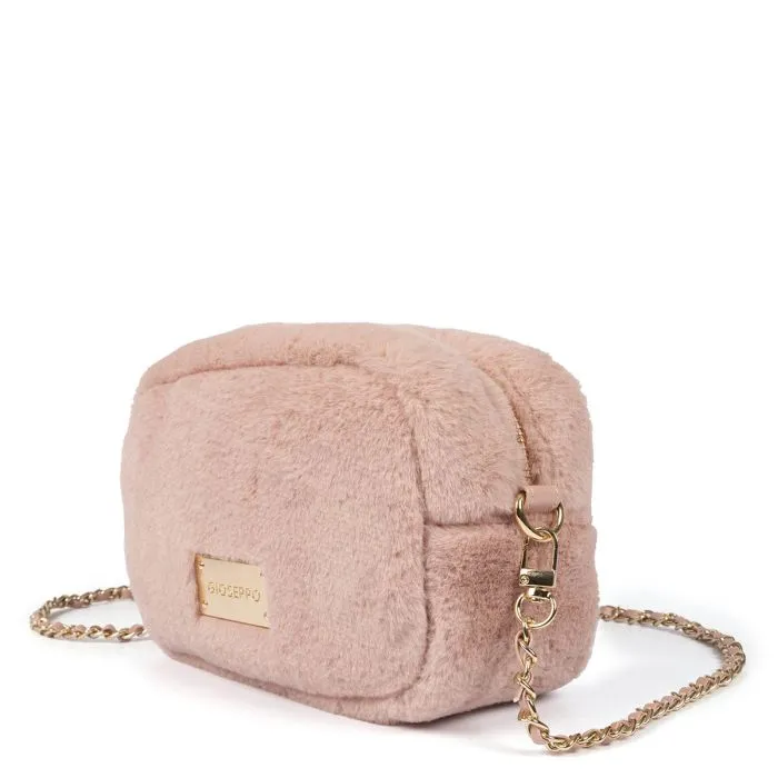 Fiss furry pink bag with chain strap