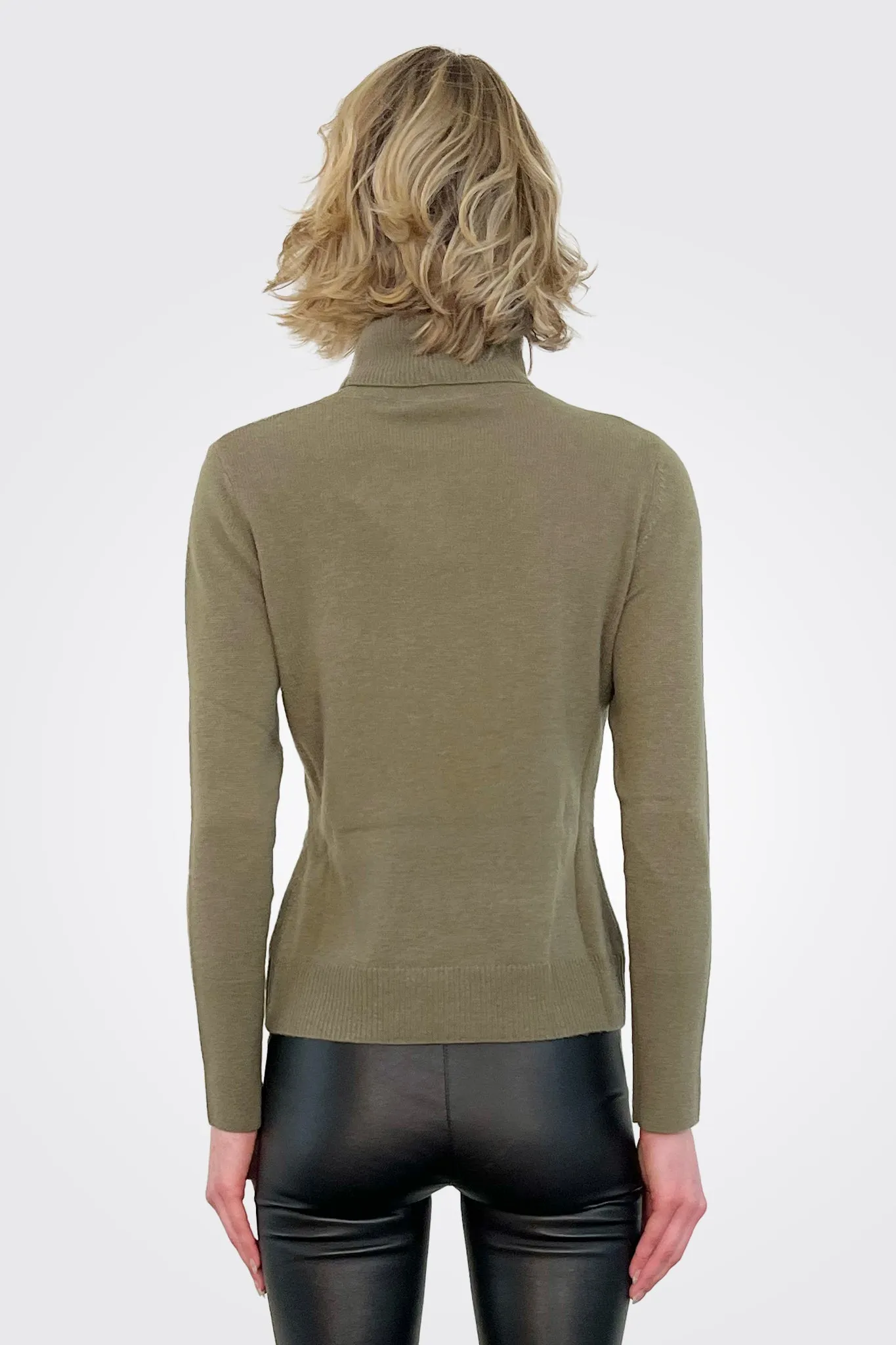 Fold Over Cashmere Turtleneck Sweater - Martini