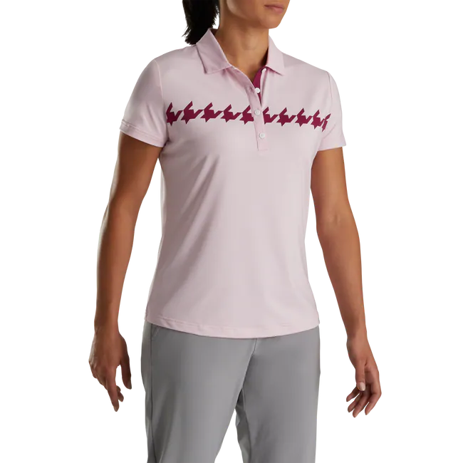 FootJoy Womens Cap Sleeve Houndstooth Print Polo