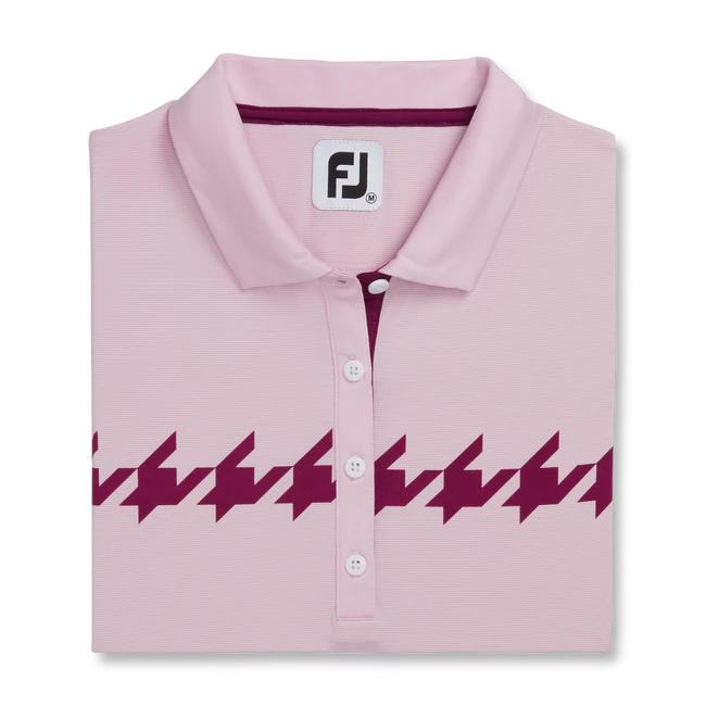 FootJoy Womens Cap Sleeve Houndstooth Print Polo