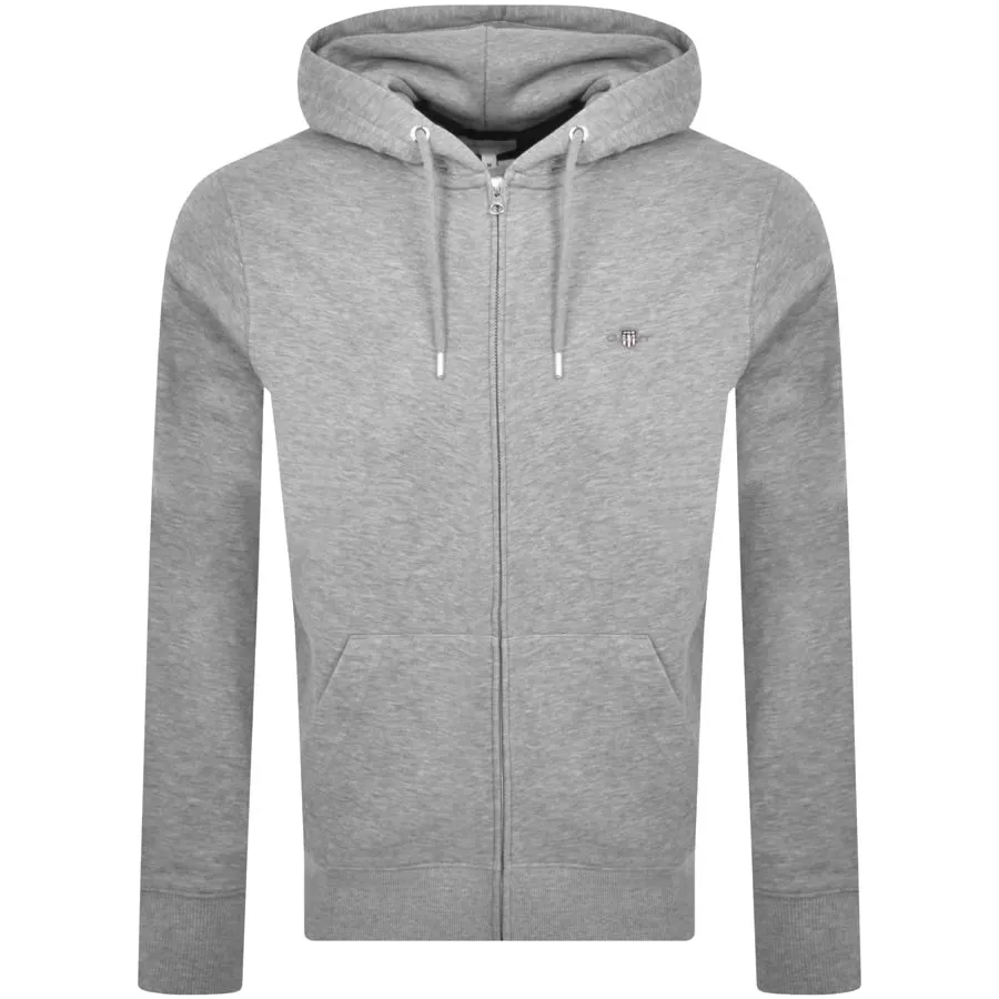 Gant Regular Shield Full Zip Hoodie Grey