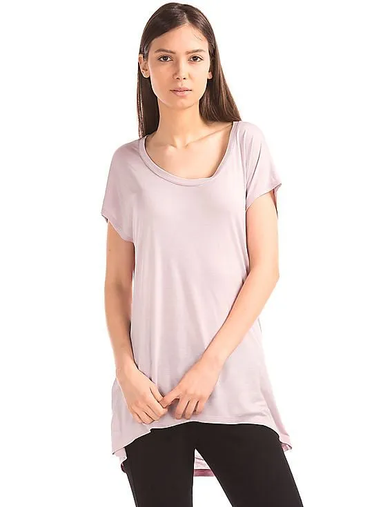 GAP Women Purple Slouchy Cap Sleeve Tee