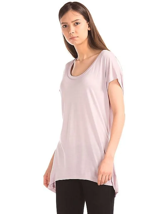 GAP Women Purple Slouchy Cap Sleeve Tee